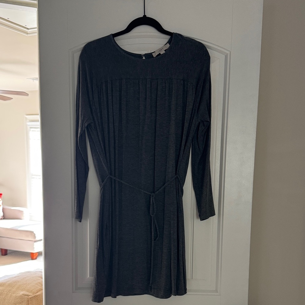 LOFT Charcoal Long Sleeve Dress
